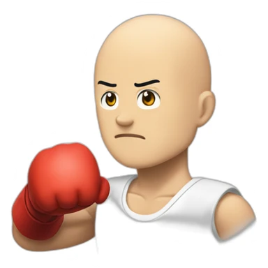 Saitama bald head and red hand punch sticker