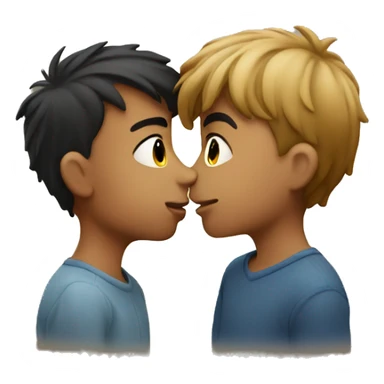 boys kissing sticker