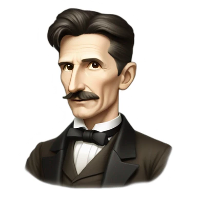 Nikola Tesla with radio signal sticker
