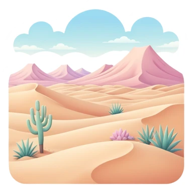 cute kawaii pastel desert landscape  sticker
