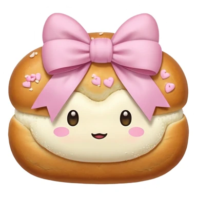 Korean salt bread 3s with pastel pink bow sticker