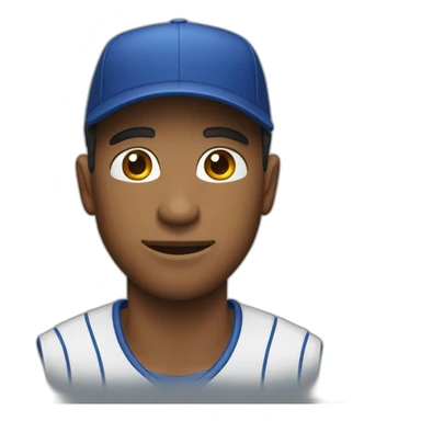 a guy with a baseball hat sticker