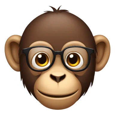 monkey wearing glasses with a fresh haircut sticker