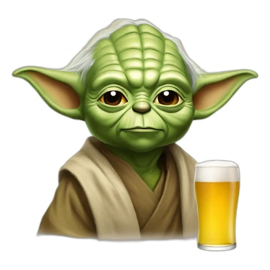 Yoda buven une bière sticker