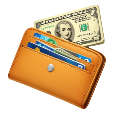 wallet with flying money and designer tools, expressive and vibrant sticker