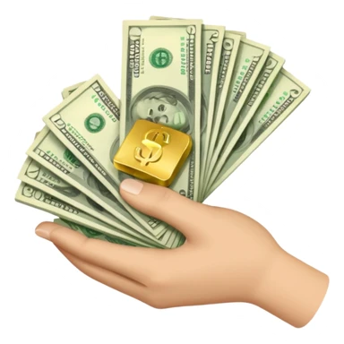 billetes en mano sticker