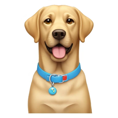 Labrador con un collar con la C y un lazo sticker