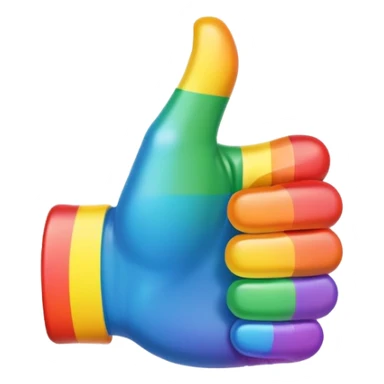 rainbow colored thumbs up sticker