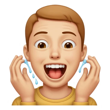 person choking themselves laughing  sticker