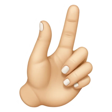 “Emoji-style hand making the letter ‘C’, with the index finger slightly curved. Clean, simple design, smooth shapes, neutral skin tone. White or transparent background, high resolution.” sticker