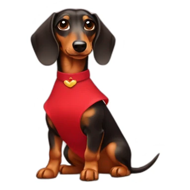 Lady Dachshund whith red dress sticker