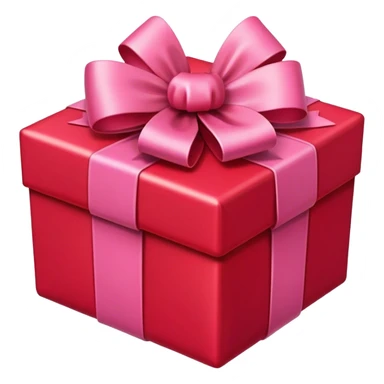 red gift with a pink bow sticker