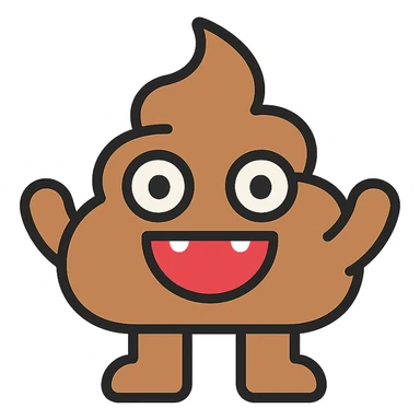 bold lines color outline icon style poop monster sticker