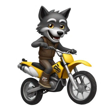 Wolf riding a dirtbike  sticker