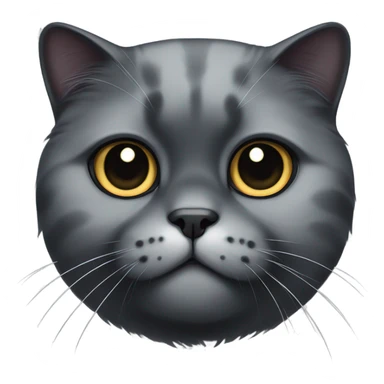 Black cat Scottish fold, one eye white. Black spot heart on nose. sticker