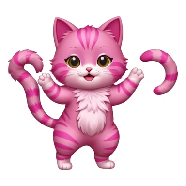 chibi anime pink cat dancing sticker