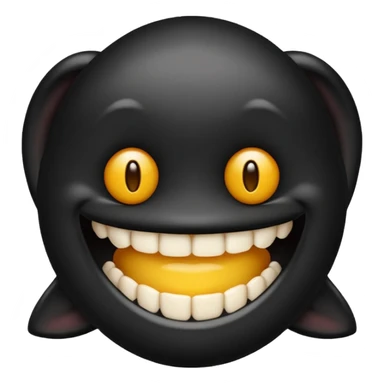 Emoji de pele preta com aparelho dentário bragets com os dentes a mostra bem amarelo sticker