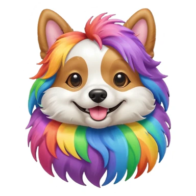 Happy rainbow dog sticker