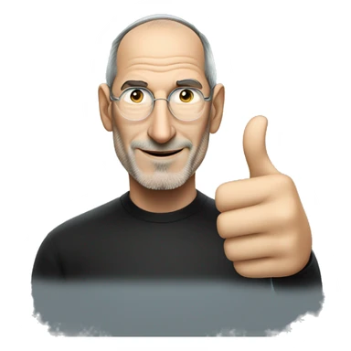 Steve Jobs shows thumbs up sticker