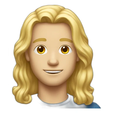 young blond man with long hair sticker