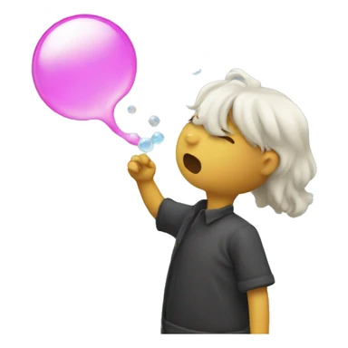 Emoji blowing bubble  sticker
