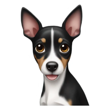 Cute little black rat terrier sticker