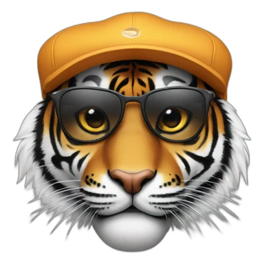 Tiger with cap and sunglasses sticker