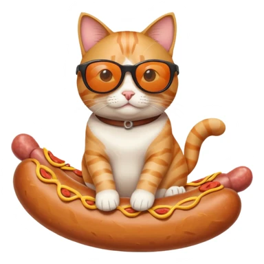 cat sitting on a sausage wearing sunglasses  sticker