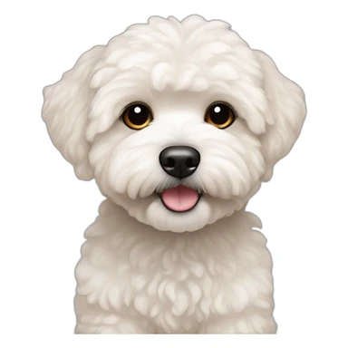 White maltipoo, creme ears, with black eyes  sticker