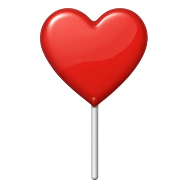 Red heart shaped lollipop sticker