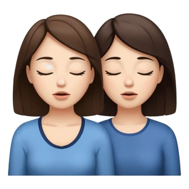 two brunetts breathing like doing yoga or meditating sticker