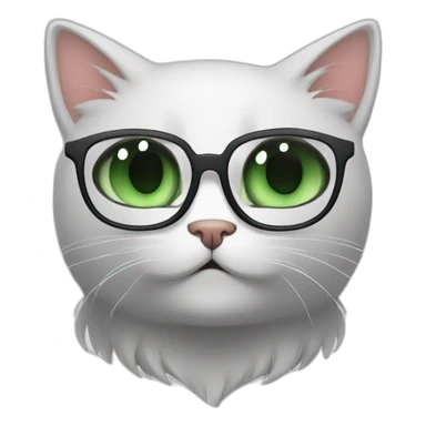 White guy with green eyes, black hair and with glasses hug redpercian cat sticker