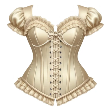vintage rococo iridescent Victorian corset with lace and frills  sticker