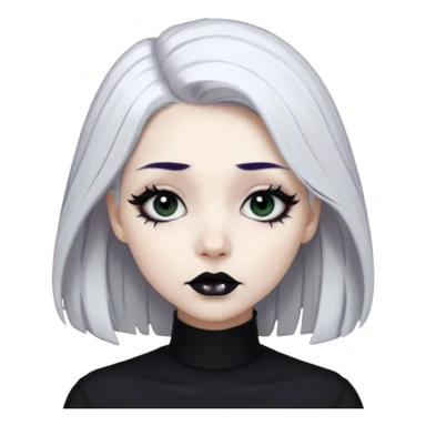 goth girl white hair sticker