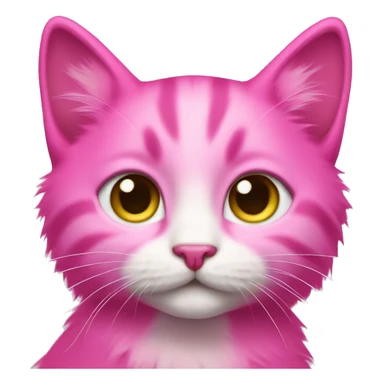 Pink fuchsia kitten sticker