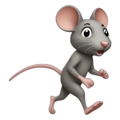 running away rat sticker