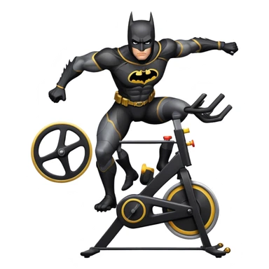 black Batman suit on a spinning bike, wheel behind him sticker