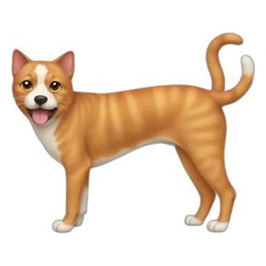cat and dog in one body sticker