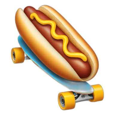 hot dog on a skateboard sticker