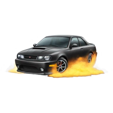 Car doing burnout sticker