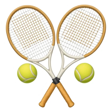 2 White Tennis rackets with beige tennis ball aesthetic  sticker