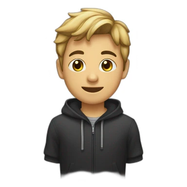 Garçon casquet noire et pull sticker