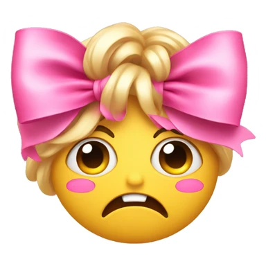 Shocked face with pink bows  sticker