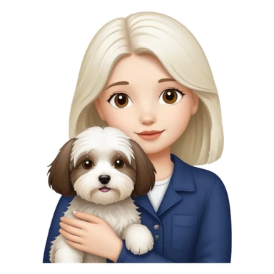 Havanese dog with a girl sticker