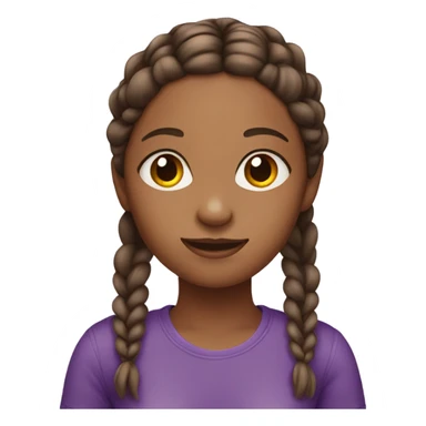 Brown girl with braids in a purple top sticker