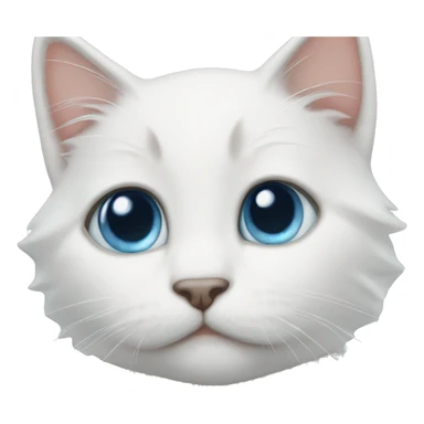 blue-eyed white kitten sticker
