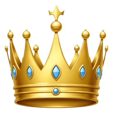 A crown emoji in the style of Apple emoji with a handle and a window. sticker