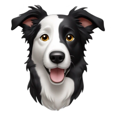 a border collie with asymetric white spot on his head sticker