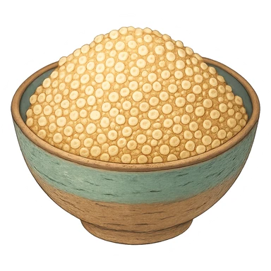 ghibli style quinoa grains in a bowl, no background sticker