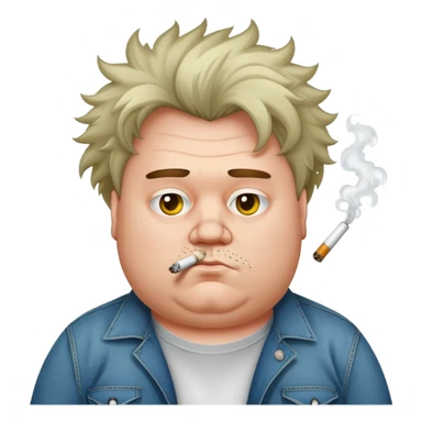 fat white guy smoking meth sticker